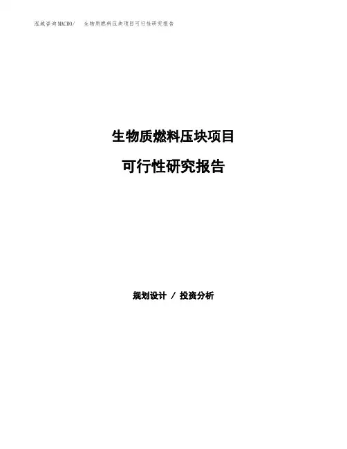 生物质燃料压块项目可行性研究报告(立项备案下载可编辑) (1)