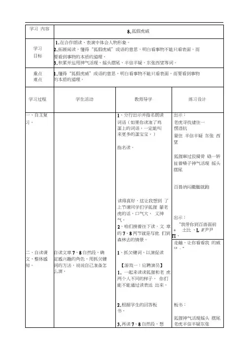 语文苏教版二年级下册狐假虎威第二课时(20201110011433)