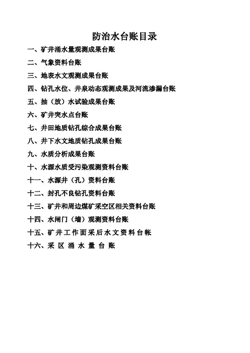 15种水文台账模板