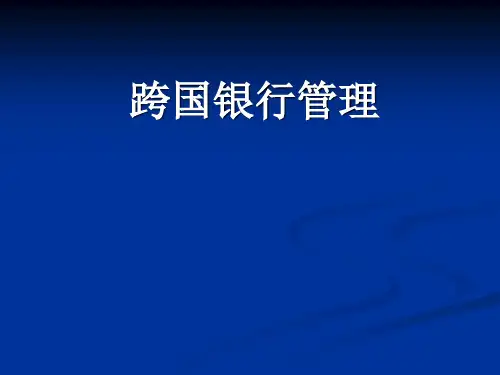跨国银行的演变和发展分解