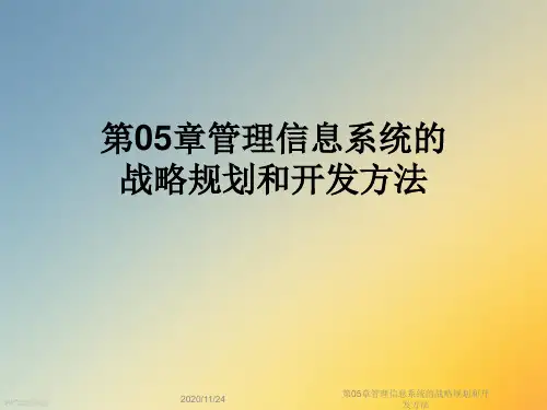 第05章管理信息系统的战略规划和开发方法