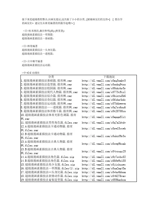 超级漫画素描技法教程【精品】【完整】