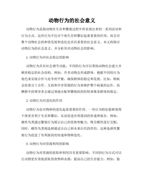 动物行为的社会意义