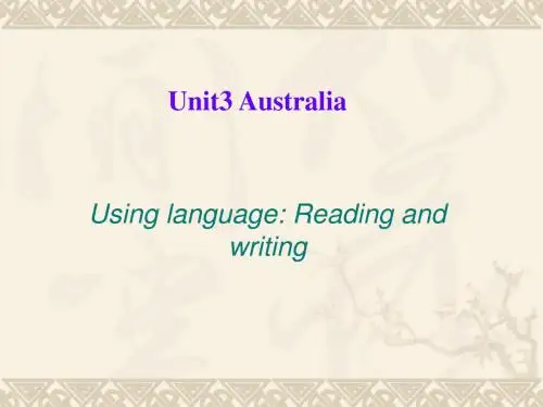 人教版高中英语 Unit3 Using languageⅡ(选修9) Reading and writing教学课件 (共15张PPT)