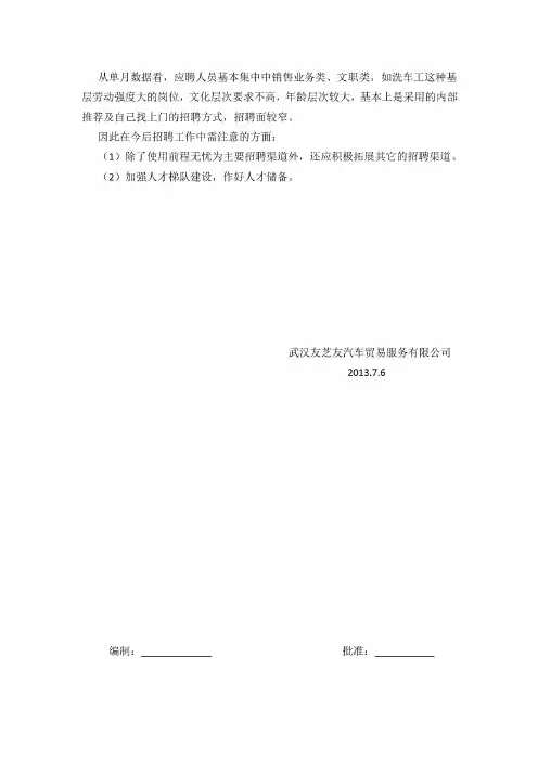 招聘效果评估报告(2013.4-2013.6)