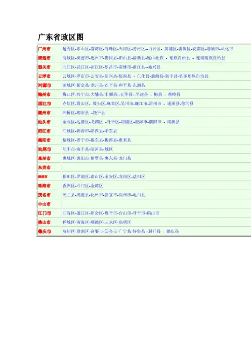 广东省政区图