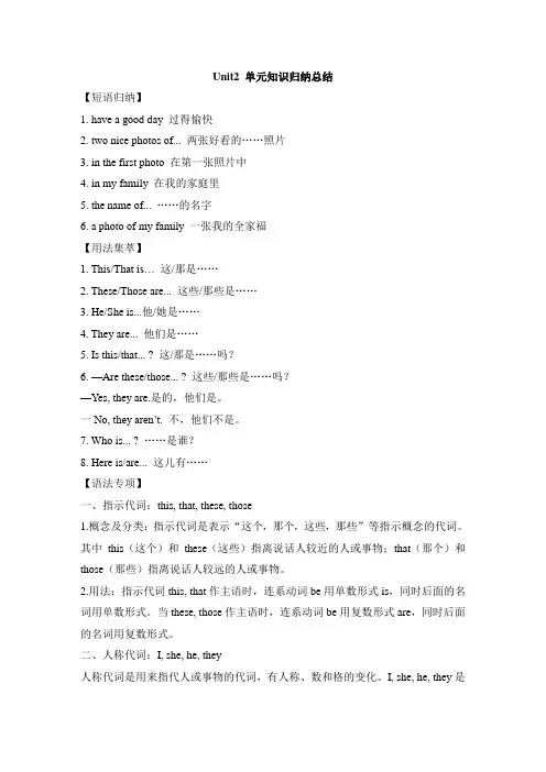 鲁教版五四制英语六年级上册Unit5 单元知识归纳总结
