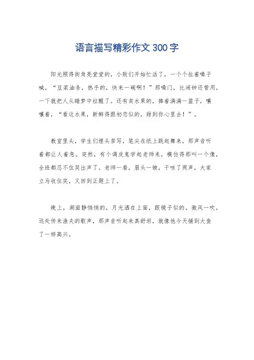 语言描写精彩作文300字