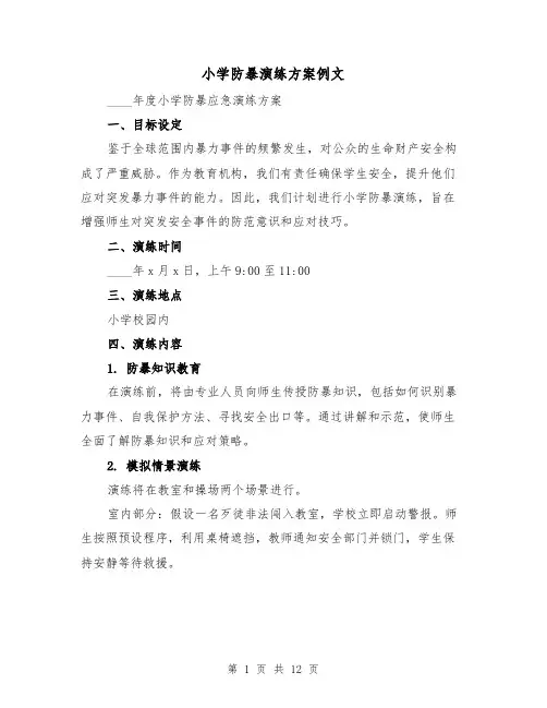 小学防暴演练方案例文（5篇）