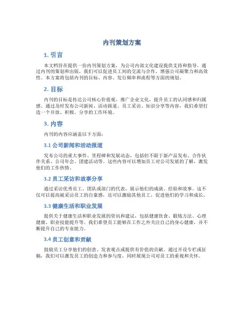 内刊策划方案