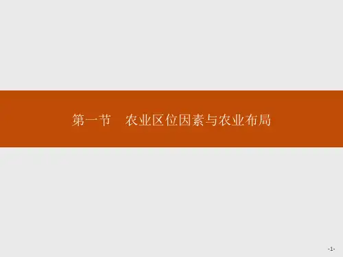湘教版高中地理必修第2册 第三章 第一节 农业区位因素与农业布局