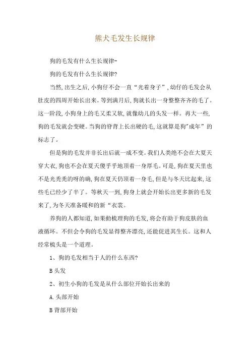 熊犬毛发生长规律