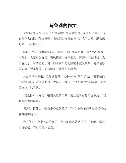 写鲁莽的作文