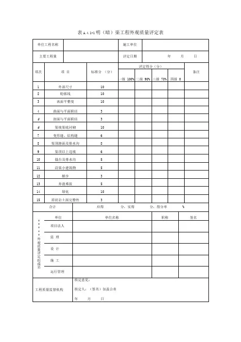 外观质量评定表资料