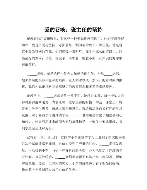 爱的召唤：班主任的坚持