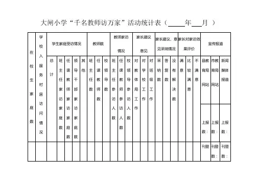 家访活动统计表