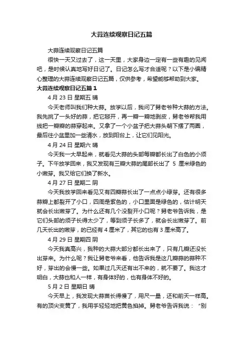 大蒜连续观察日记五篇