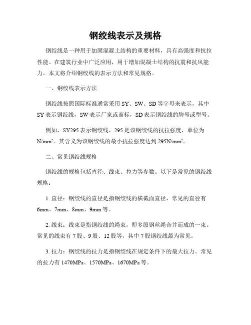 钢绞线表示及规格