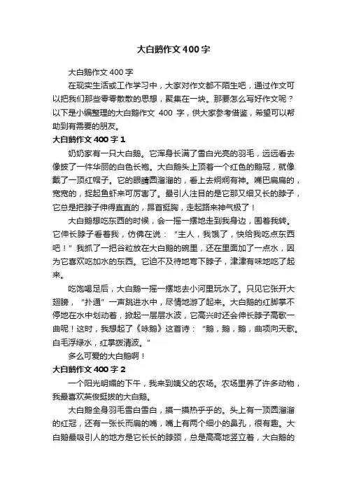 大白鹅作文400字