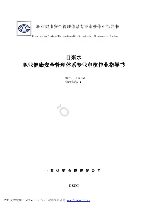 职业健康安全管理体系专业审核作业指导书