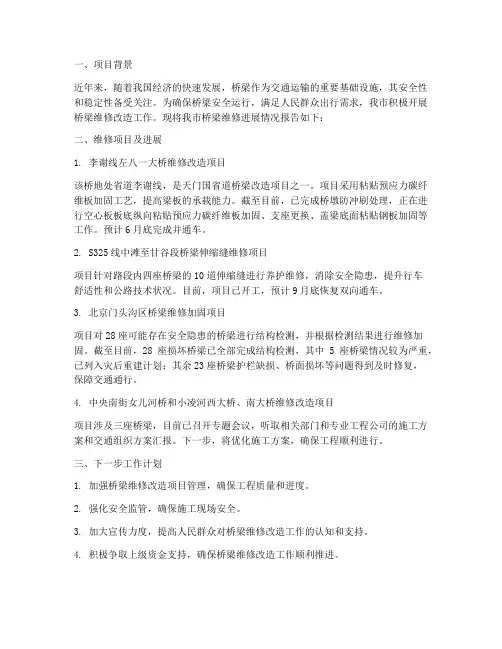 桥梁维修进展情况报告