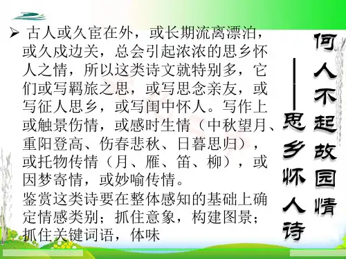 思乡怀人诗鉴赏-课件