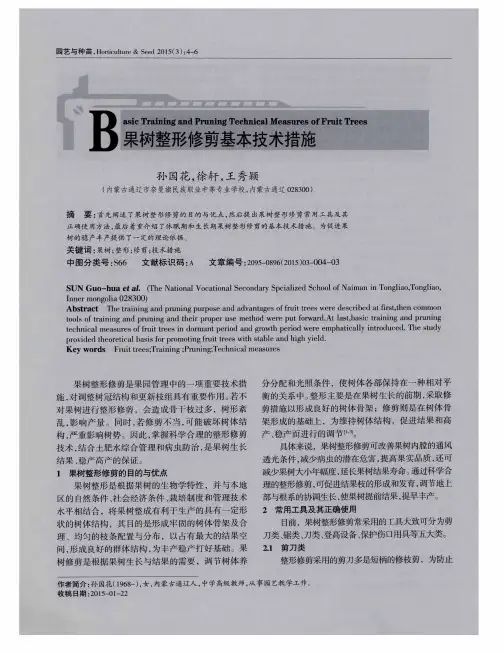 果树整形修剪基本技术措施