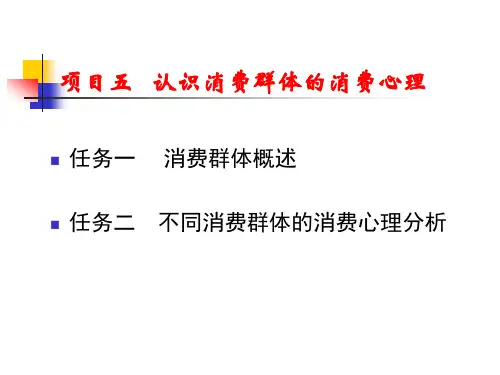 项目五  认识消费群体的消费心理   《消费心理》PPT课件