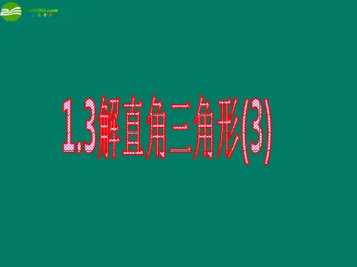 浙教初中数学九年级下册《1.3 解直角三角形》PPT课件 (21)