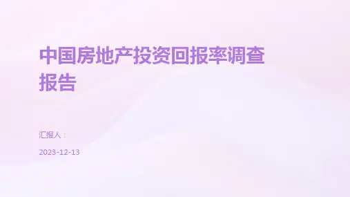 中国房地产投资回报率调查报告