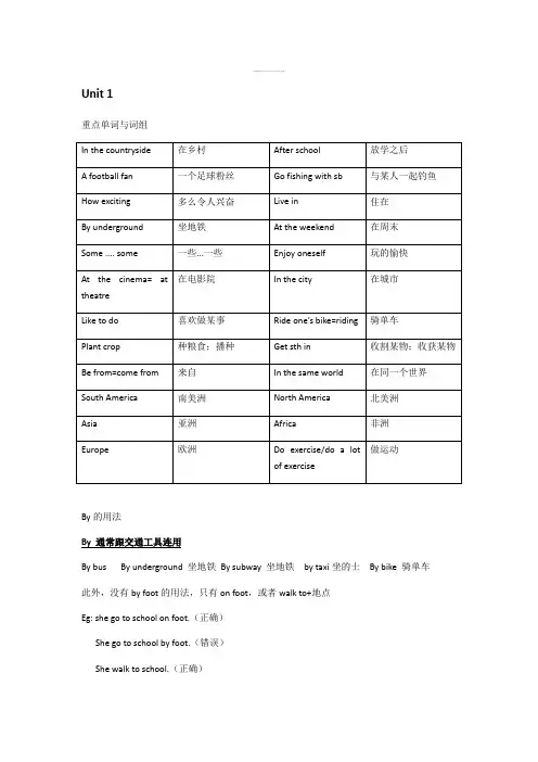 【知识点归纳】六年级下册英语素材-Module 1 changes and differences 知识点 牛津上海版