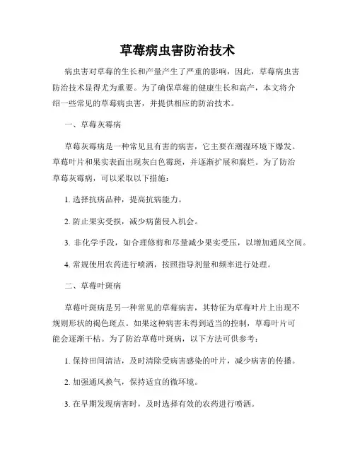 草莓病虫害防治技术