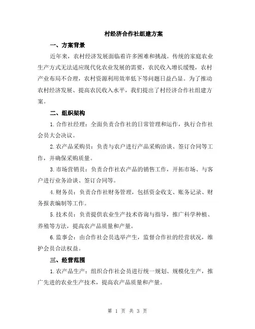 村经济合作社组建方案