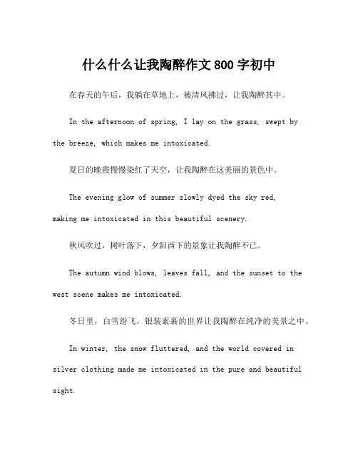 什么什么让我陶醉作文800字初中