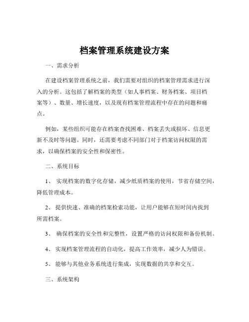 档案管理系统建设方案