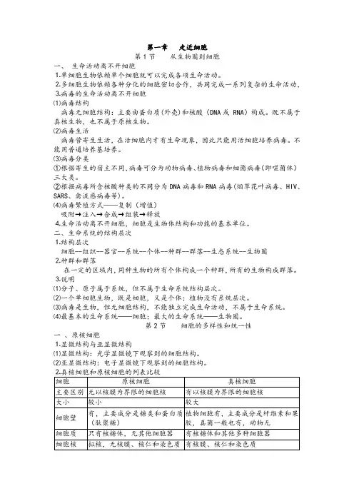 生物笔记必修1