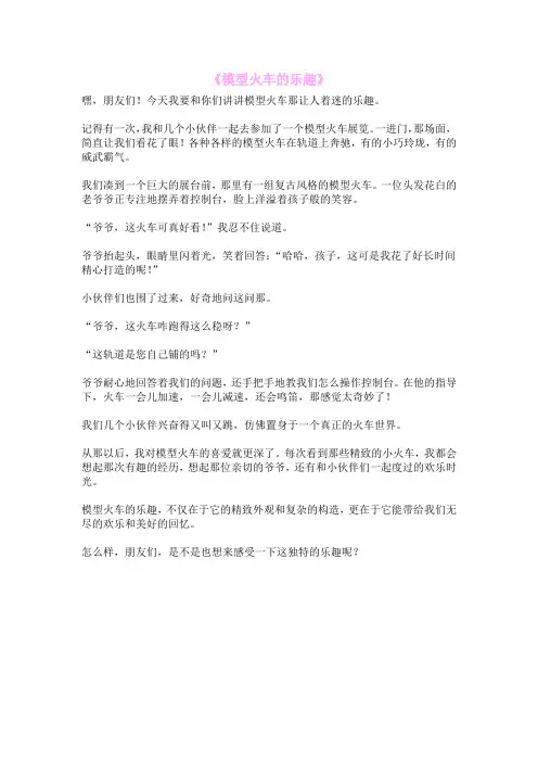 《模型火车的乐趣》