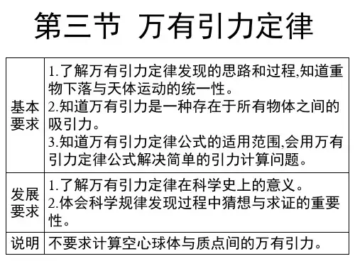 高一物理人教版必修二第六章：6.3万有引力定律(共28张PPT)