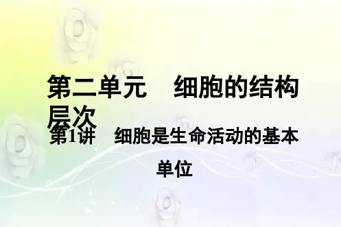 2019中考生物 教材知识梳理课件 第2单元 生物体及结构层次 第1讲 细胞是生命活动的基本单位