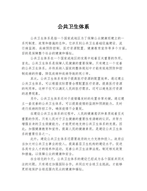公共卫生体系