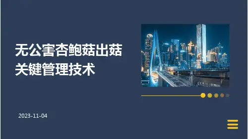 无公害杏鲍菇出菇关键管理技术