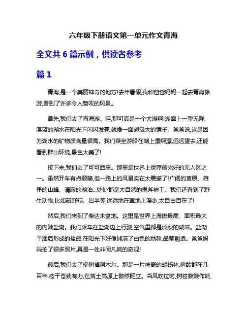 六年级下册语文第一单元作文青海