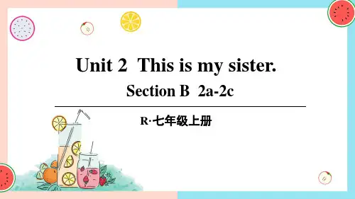 七年级英语上册第4课时(Section B 2a-2c)