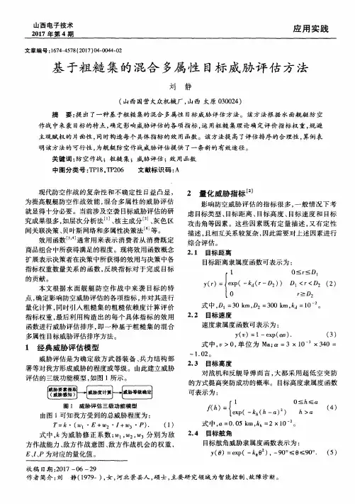 基于粗糙集的混合多属性目标威胁评估方法