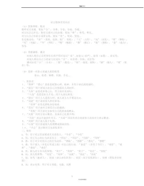 语言得体常用词语(20200420130653)