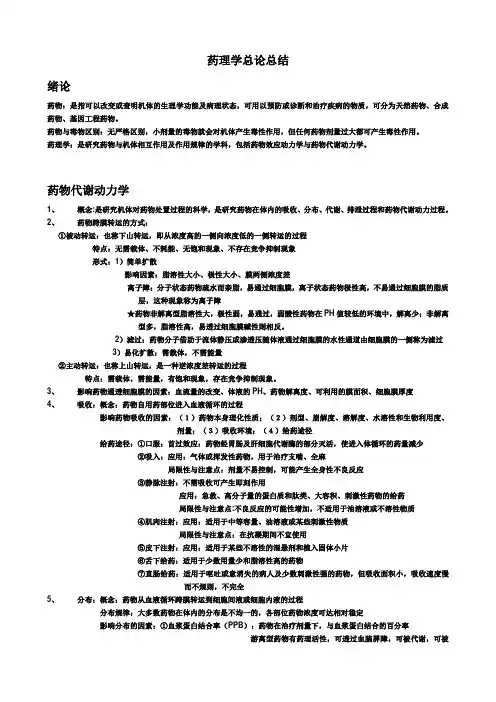 药理学总论总结