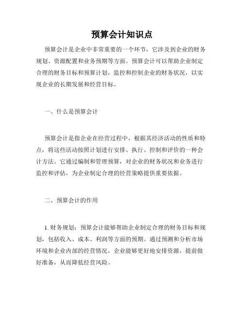 预算会计知识点