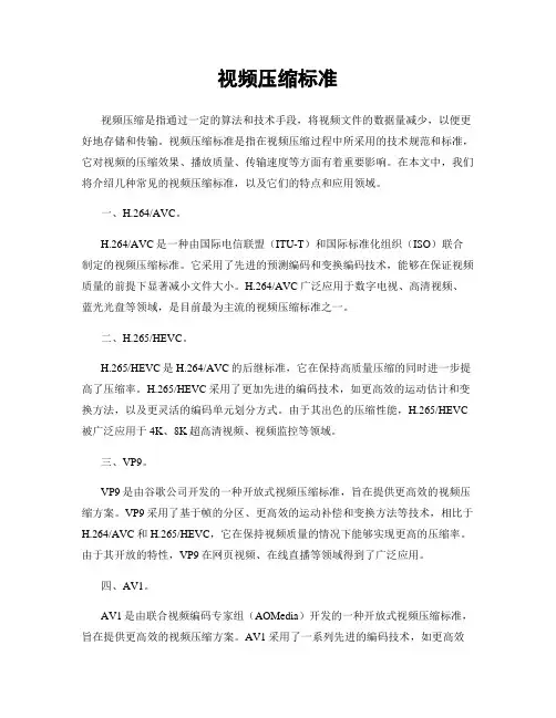 视频压缩标准