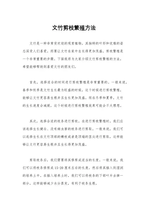 文竹剪枝繁殖方法