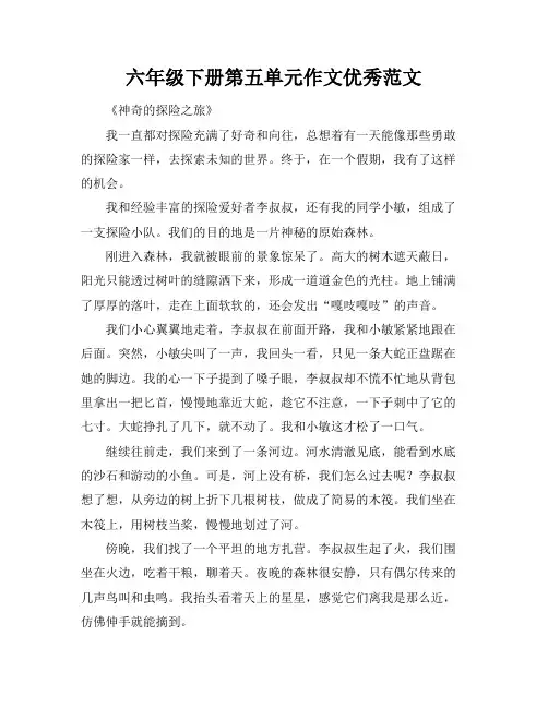 六年级下册第五单元作文优秀范文